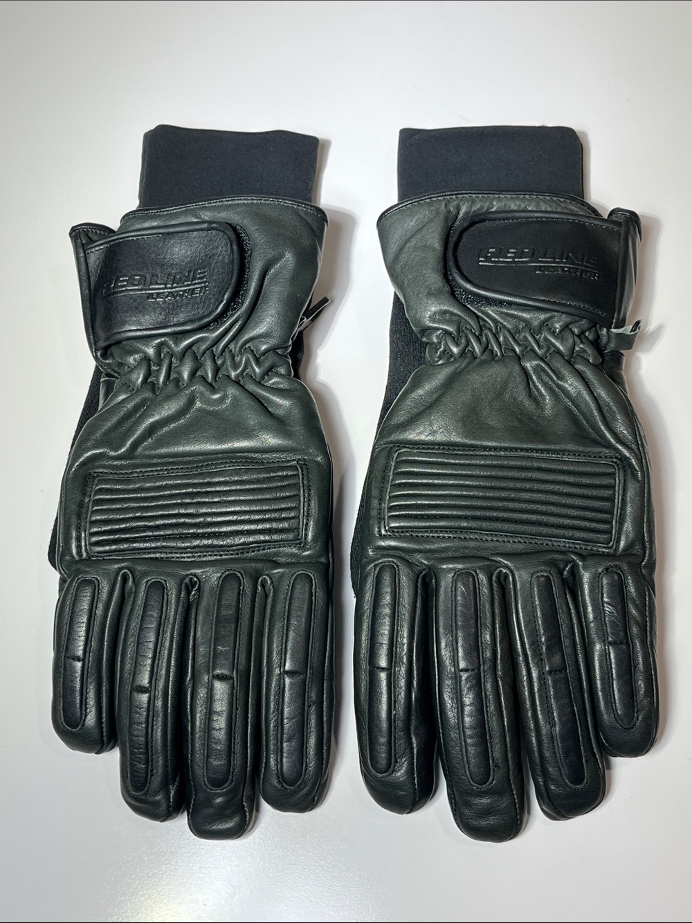 Leather Motorcycle Gloves w/ Removable Base Layer Black Sz M